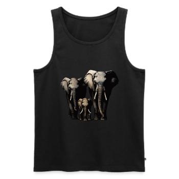 Elephant Family - Men's Premium Organic Tank Top - black - Front - Michal (187cm)