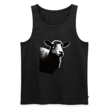 Schaf Schablone Art.-nr - Männer Premium Bio Tank Top - Schwarz - Vorne - AI Model Male 178 light (178cm)