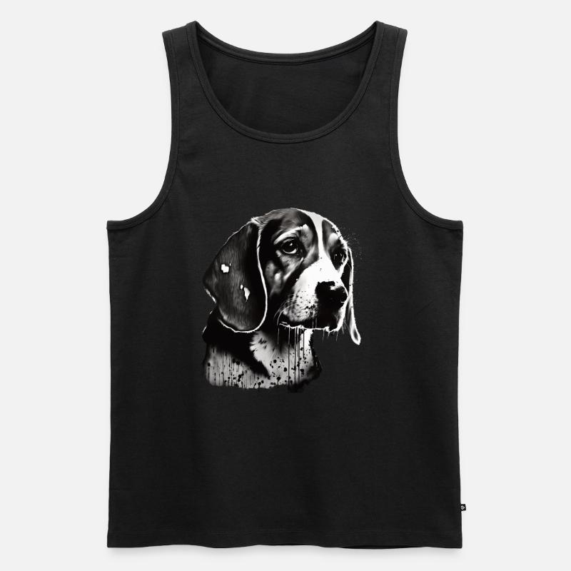 Beagle Bild Portrait - Männer Premium Bio Tank Top - Schwarz