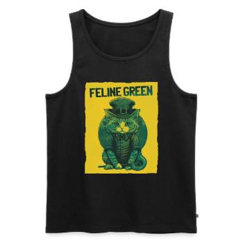 Feline Green St. Patty Day - Men's Premium Organic Tank Top - black - Front - AI Model Male 178 light (178cm)