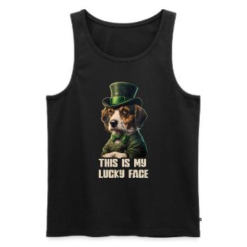 This is my Lucky Face Beagle Dog St. Patty - Männer Premium Bio Tank Top - Schwarz - Vorne - Michal (187cm)
