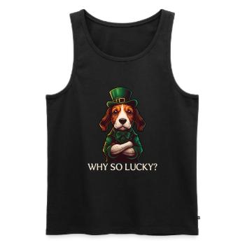 Why So Lucky Beagle Dog St. Patty - Männer Premium Bio Tank Top - Schwarz - Vorne - Michal (187cm)