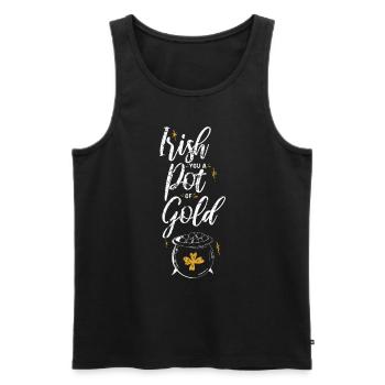 Irish You A Pot Of Gold Vintage - Men's Premium Organic Tank Top - black - Front - Michal (187cm)