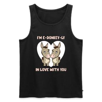 I'm e-donkey-ly in love with you Valeintine's Day - Men's Premium Organic Tank Top - black - Front - Michal (187cm)
