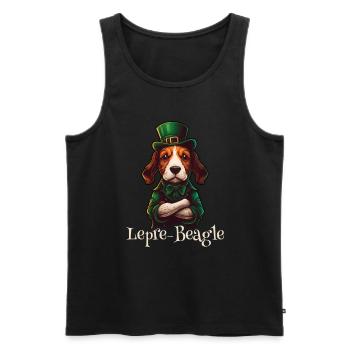 Lepre-Beagle Dog St. Patty - Débardeur bio Premium Homme - noir - Devant - Michal (187cm)