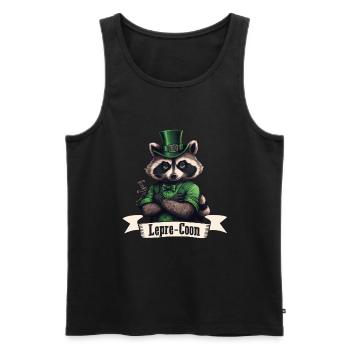 Lepre-Coon Raccoon St. Patty - Men's Premium Organic Tank Top - black - Front - Michal (187cm)