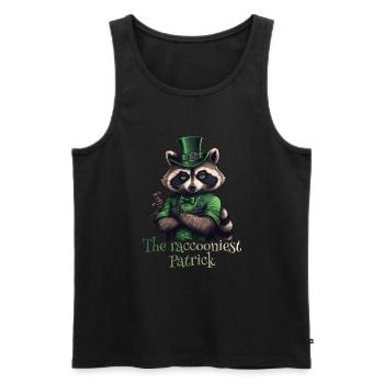 The raccooniest Patrick Raccoon St. Patty - Men's Premium Organic Tank Top - black - Front - AI Model Male 178 light (178cm)