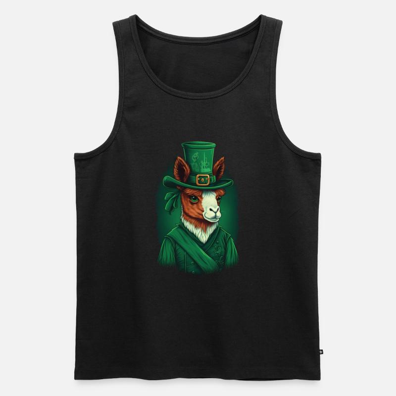 Llama St. Patty - Männer Premium Bio Tank Top - Schwarz