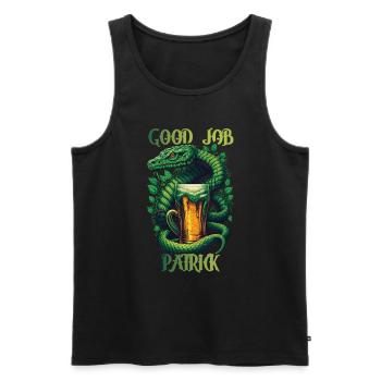 Good Job Patrick - St. Patrick's Day Snake - Männer Premium Bio Tank Top - Schwarz - Vorne - Michal (187cm)