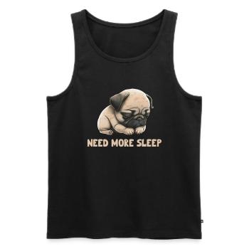 Besoin de plus de carlin de sommeil - Débardeur bio Premium Homme - noir - Devant - AI Model Male 178 light (178cm)
