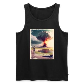 Play golf Post-apocalyptic world - Men's Premium Organic Tank Top - black - Front - AI Model Male 178 light (178cm)
