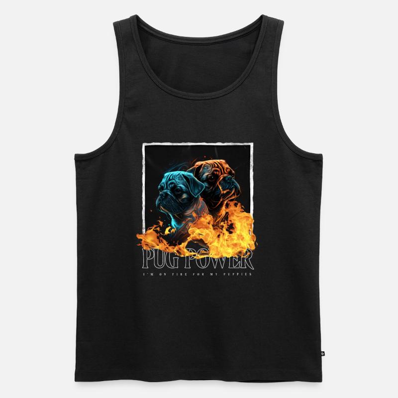 Mops Portrait - Männer Premium Bio Tank Top - Schwarz