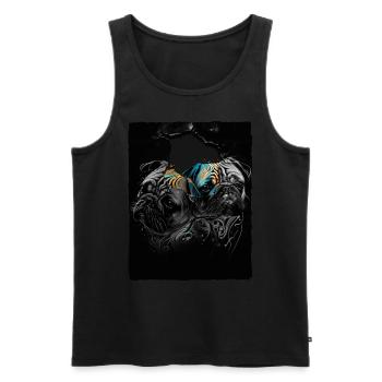 Pug Portrait - Men's Premium Organic Tank Top - black - Front - Michal (187cm)