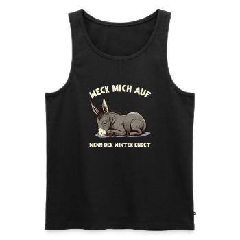 Weck mich auf wenn der Winter endet Müder Esel - Männer Premium Bio Tank Top - Schwarz - Vorne - Michal (187cm)