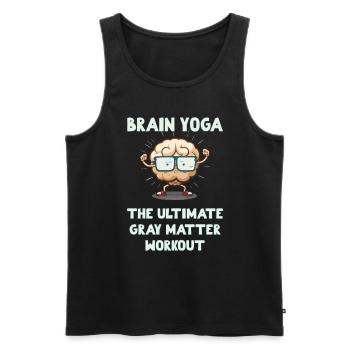 Brain Yoga The Ultimate Gray Matter Workout - Men's Premium Organic Tank Top - black - Front - Michal (187cm)