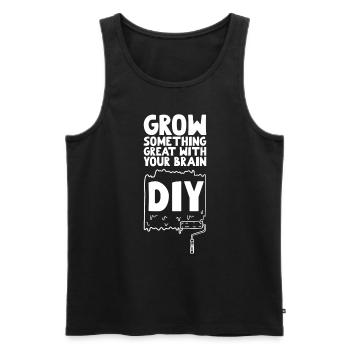 DIY Grow Something Great with Your Brain - Men's Premium Organic Tank Top - black - Front - Michal (187cm)