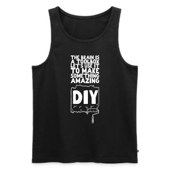 DIY The brain is a toolbox let's use it - Men's Premium Organic Tank Top - black - Front - Michal (187cm)