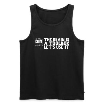 DIY The brain is a toolbox let's use it - Men's Premium Organic Tank Top - black - Front - Michal (187cm)