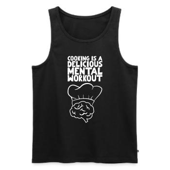 Cooking is a delicious mental workout - Men's Premium Organic Tank Top - black - Front - AI Model Male 178 light (178cm)