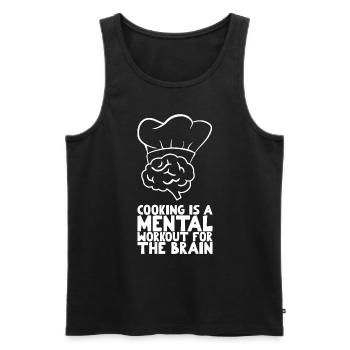 Cooking is a mental workout for the brain - Men's Premium Organic Tank Top - black - Front - AI Model Male 178 light (178cm)