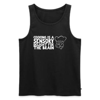 Cooking is a sensory delight for the brain - Men's Premium Organic Tank Top - black - Front - AI Model Male 178 light (178cm)