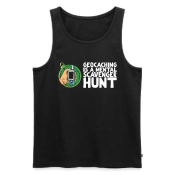 Geocaching is a mental scavenger hunt - Men's Premium Organic Tank Top - black - Front - AI Model Male 178 light (178cm)