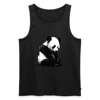Panda-bär-schablone - Männer Premium Bio Tank Top - Schwarz - Vorne - AI Model Male 178 light (178cm)
