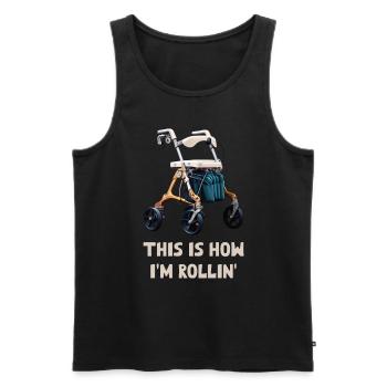 This is how I'm Rollin' - Men's Premium Organic Tank Top - black - Front - AI Model Male 178 light (178cm)
