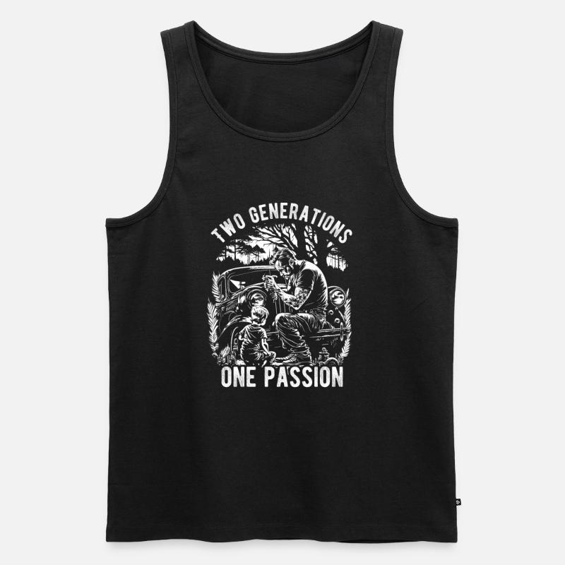 Two Generations One Passion - Männer Premium Bio Tank Top - Schwarz