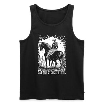 Partner fürs Leben - Männer Premium Bio Tank Top - Schwarz - Vorne - AI Model Male 178 light (178cm)