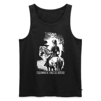 Zusammen Unschlagbar - Männer Premium Bio Tank Top - Schwarz - Vorne - AI Model Male 178 light (178cm)