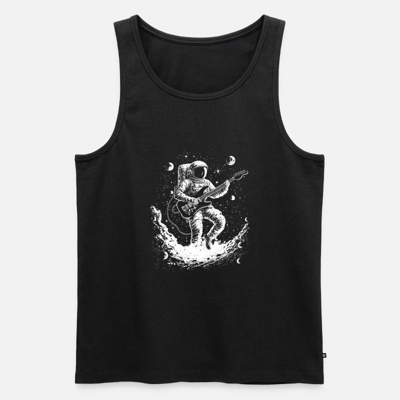 Astronaut Guitar Player - Männer Premium Bio Tank Top - Schwarz