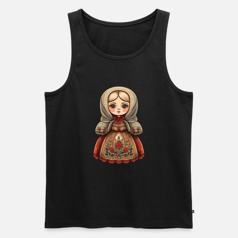 Matroschka - Männer Premium Bio Tank Top - Schwarz