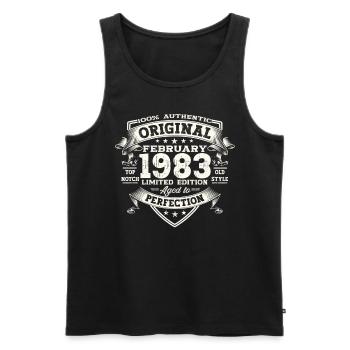 Original Février Année 1983 40e anniversaire Homme - Débardeur bio Premium Homme - noir - Devant - Michal (187cm)
