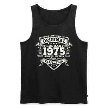 Original February Year 1975 48th birthday Man - Men's Premium Organic Tank Top - black - Front - Michal (187cm)