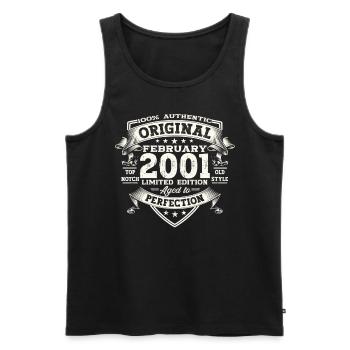 Original February Year 2001 22nd birthday Man - Men's Premium Organic Tank Top - black - Front - Michal (187cm)