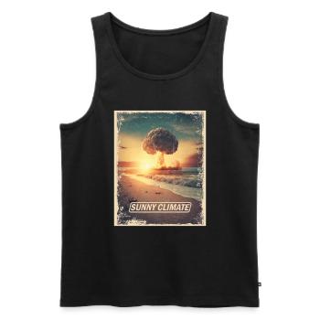 Sun climate beach apocalyptic environment - Men's Premium Organic Tank Top - black - Front - AI Model Male 178 light (178cm)