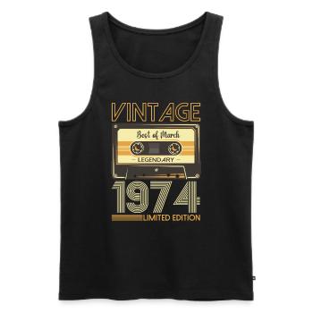 49 Birthday Man March Born 1974 Cassette - Men's Premium Organic Tank Top - black - Front - Michal (187cm)