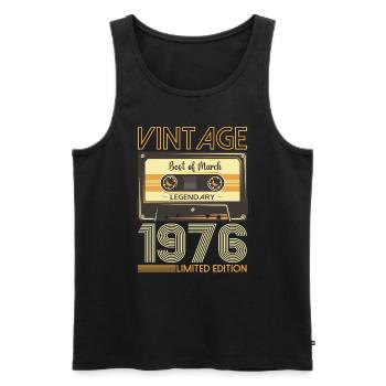47 Geburtstag Mann März Jahrgang 1976 Kassette - Männer Premium Bio Tank Top - Schwarz - Vorne - Michal (187cm)