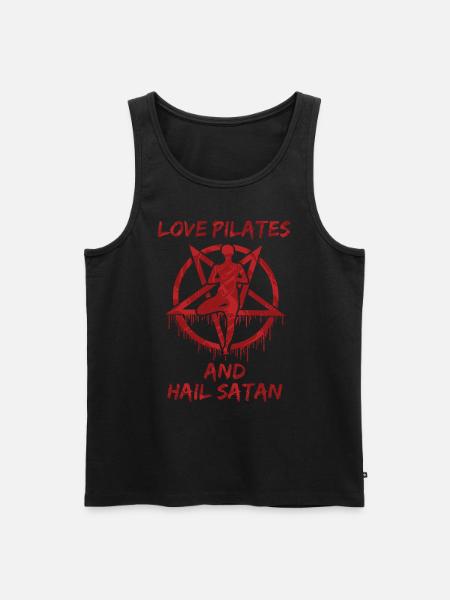 Love Pilates and Hail Satan - Men's Premium Organic Tank Top - black