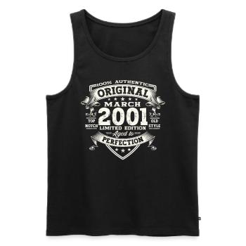 22nd birthday man Original March Born 2001 - Men's Premium Organic Tank Top - black - Front - Michal (187cm)