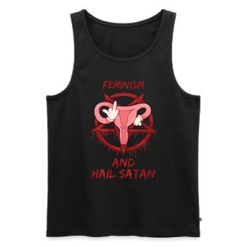Feminism and Hail Satan - Männer Premium Bio Tank Top - Schwarz - Vorne - Michal (187cm)