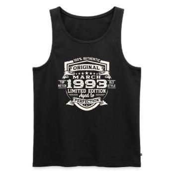 30. Geburtstag Mann Original März Jahrgang 1993 - Männer Premium Bio Tank Top - Schwarz - Vorne - Michal (187cm)