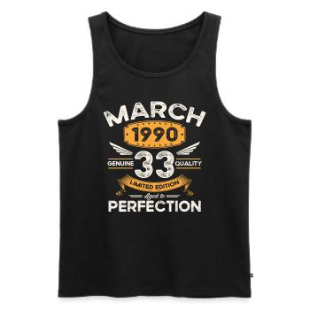 33rd birthday man woman March born 1990 Legend - Men's Premium Organic Tank Top - black - Front - Michal (187cm)