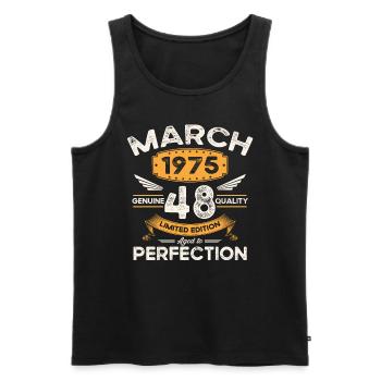 48th birthday man woman March born 1975 Legend - Men's Premium Organic Tank Top - black - Front - Michal (187cm)