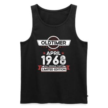 55th birthday man Oldtimer April born 1968 - Men's Premium Organic Tank Top - black - Front - Michal (187cm)