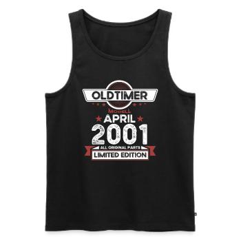 22. Geburtstag Mann Oldtimer April Jahrgang 2001 - Männer Premium Bio Tank Top - Schwarz - Vorne - Michal (187cm)