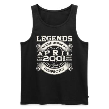 22. Geburtstag Mann April Jahrgang 2001 Oldtimer - Männer Premium Bio Tank Top - Schwarz - Vorne - Michal (187cm)