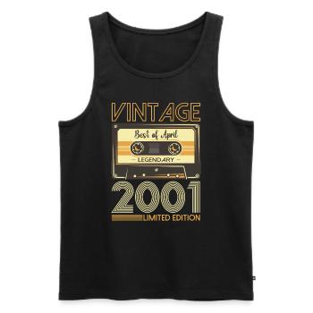 22nd birthday man cassette April born 2001 - Men's Premium Organic Tank Top - black - Front - Michal (187cm)