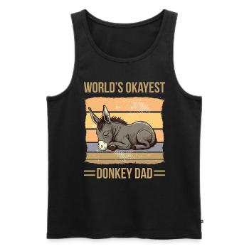World Okayest Donkey Dad - Débardeur bio Premium Homme - noir - Devant - AI Model Male 178 light (178cm)